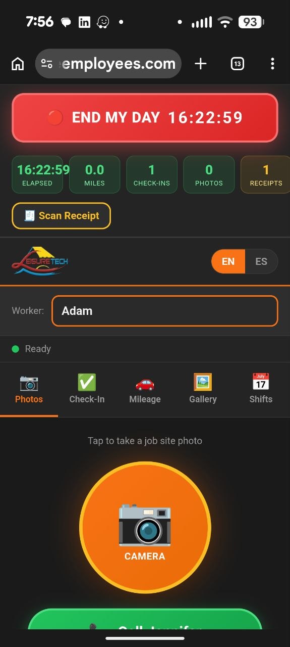 LeisureTech NY Crew App — Live